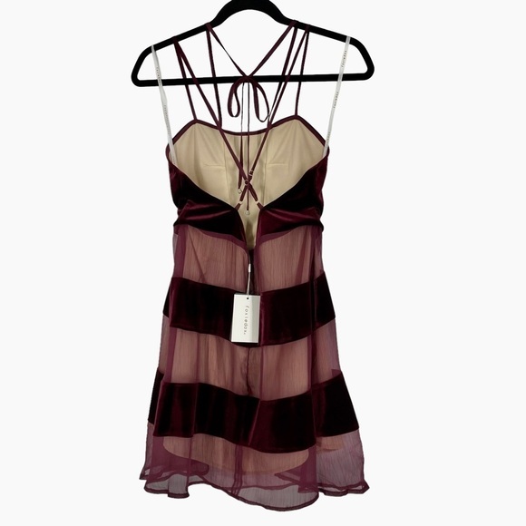 Anthropologie Foxiedox Dante Wine Lush Velvet Gauze Halter Dress Style WA560DR - Picture 8 of 13